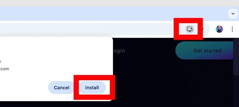 توضيح تثبيت التطبيق على الكمبيوتر أو اللابتوب